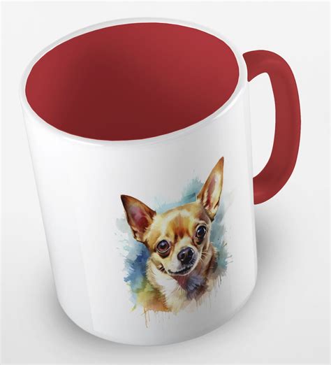 Kubek ceramiczny z grafiką psa rasy chihuahua różne kolory 330 ml