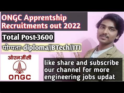 Ongc Apprentship Recruitment Outdiploma Iti Graduationtotal Post