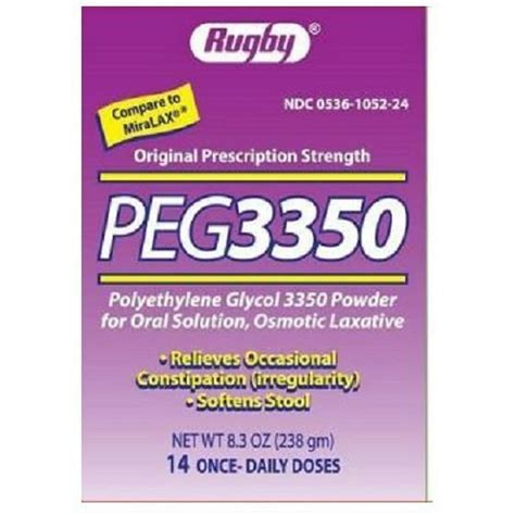 Rugby Peg 3350 Polyethylene Glycol Powder 8 3 Oz 14 Doses Walmart