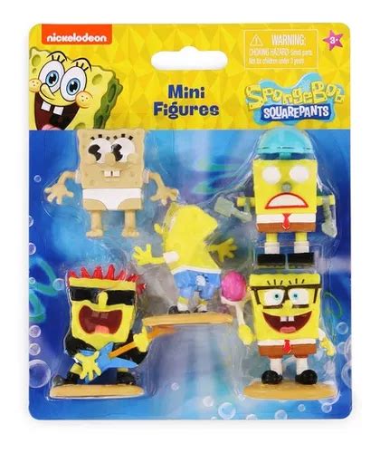 Bob Esponja Set 5 Figuras Original Nickelodeon Coleccionable En Venta