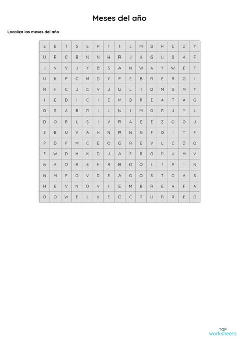 Meses Del Año Ficha Interactiva Topworksheets