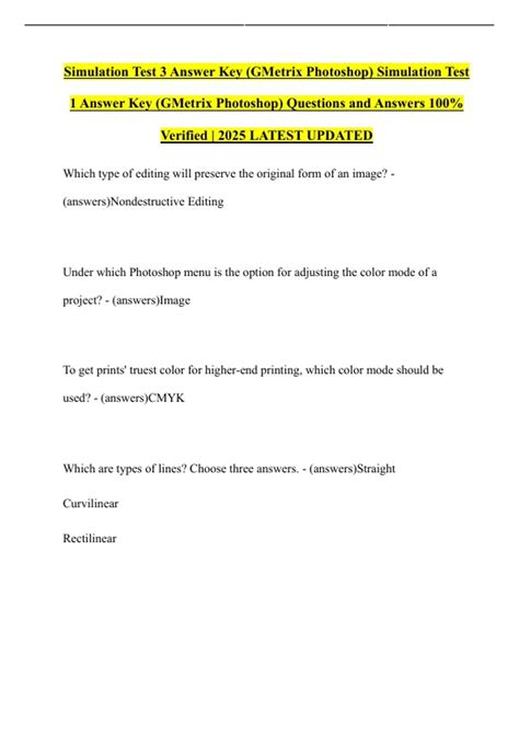 Gmetrix Answer Key