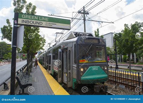 Boston Metro Green Line Boston Massachusetts Estados Unidos Imagen