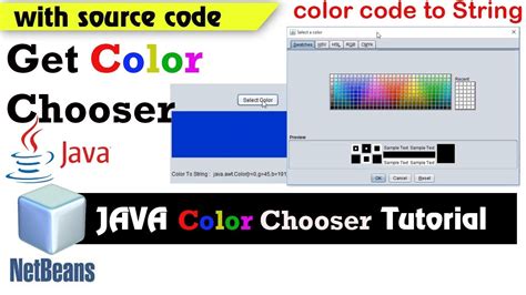 JAVA NetBeans Color Chooser Select Colors In Java Tutorial Java For