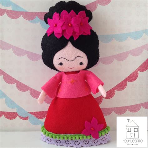 Frida Kahlo Art Felt Doll Collectible