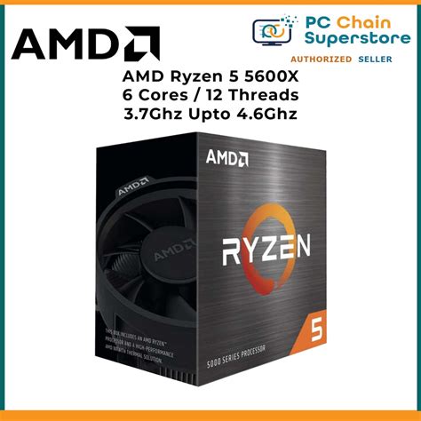 AMD Ryzen 5 5600X 6 Cores Upto 4 6Ghz Unlocked AM4 Desktop CPU