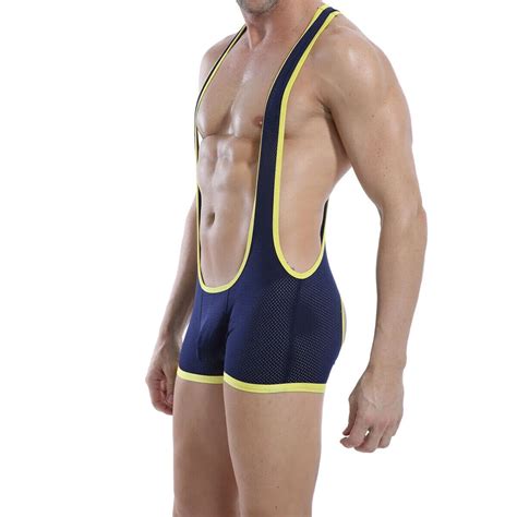 Men S One Piece Open Crotchless Bodysuit Open Butt Wrestling Singlet