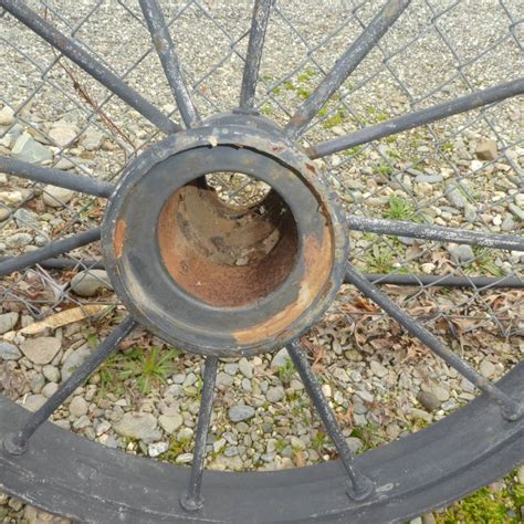 Lot Antique Vintage Steel Spoke Wagon Wheels