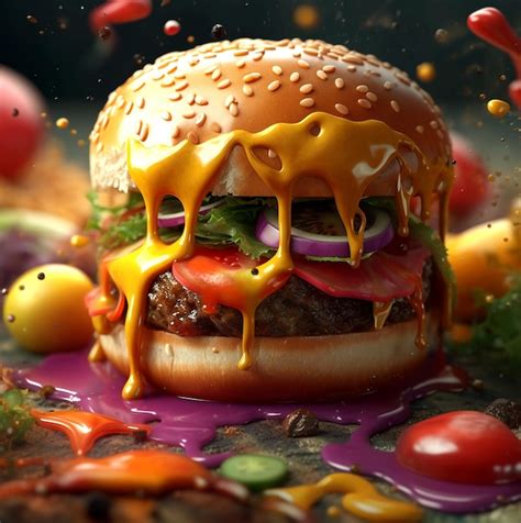 Premium Ai Image Commercial Burger Food Advertising Photoshoot