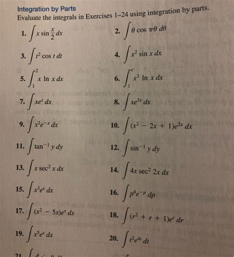 Solved Integration By Parts Evaluate The Integrals In