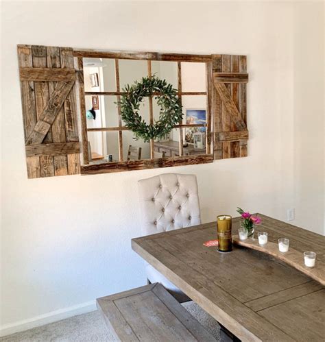 Farmhouse Wall Decor Window Mirror Rustic Window Mirror Rustic Mirror