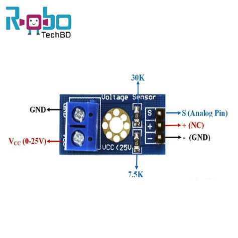 Voltage Sensor Module DC 0-25V - Robotech BD