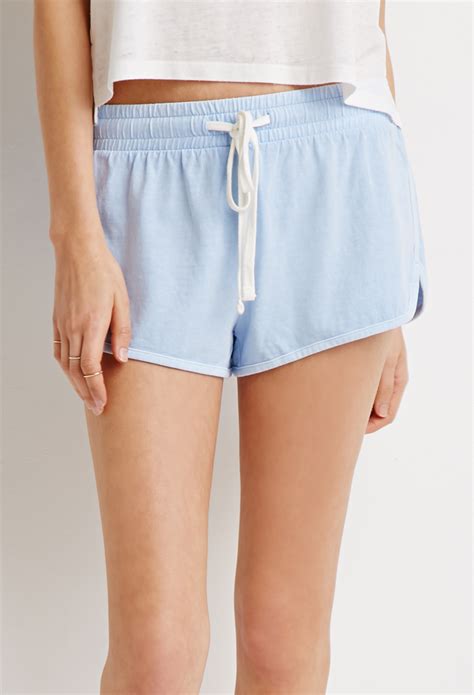 Forever 21 Drawstring Dolphin Shorts In Blue Lyst