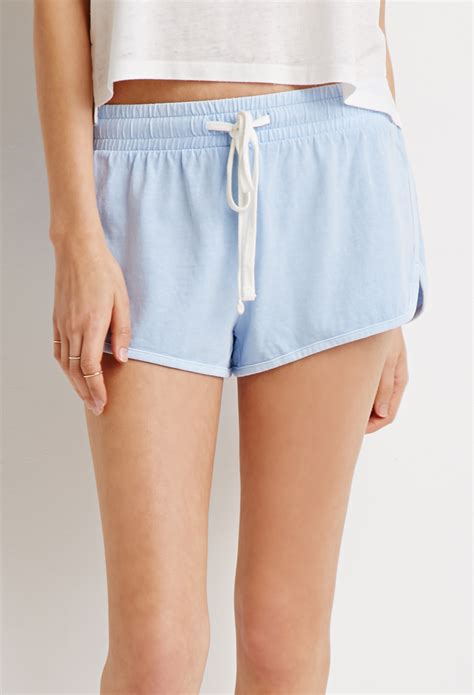 Forever Drawstring Dolphin Shorts In Blue Lyst