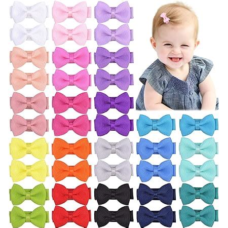 Amazon Baby Hair Clips Bows For Girls Mini Fully Lined Baby Bows