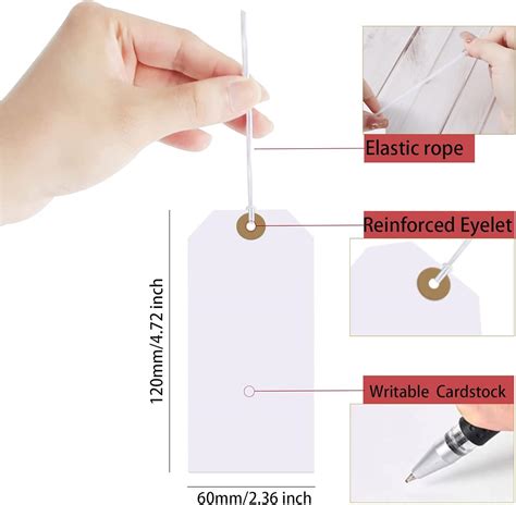 Etiquetas Blancas Con Cuerda Adjunta 200 Etiquetas De Marcado Grandes