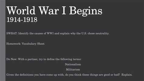 Pptx World War I Begins 1914 1918 Dokumen Tips