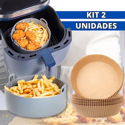 Forma Assadeira Para Fritadeira Air Fryer Silicone Papel Descart Vel