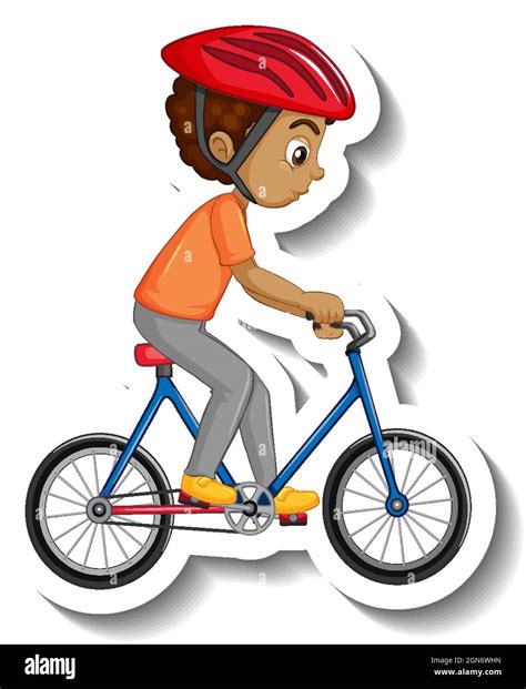 Little Boy With A Bicycle Stock Vector Images Alamy