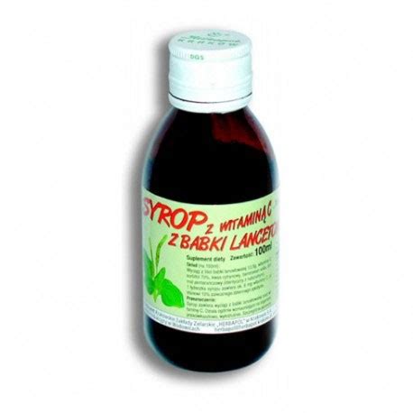 Syrop z babki lancetowatej z witaminą C 100ml aptekaleki24 co uk