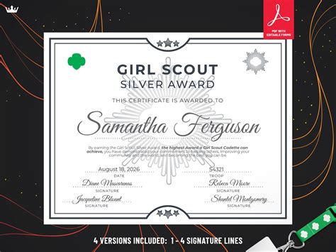 Girl Scout Award Certificate Templates