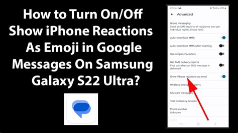 How To Turn On Off Show Iphone Reactions As Emoji In Google Messages On