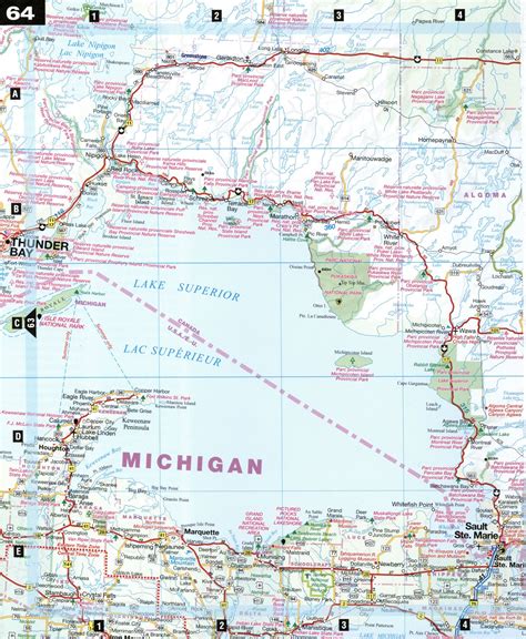 Road Map Northern Ontario Province Surrounding Area Ontario Canada