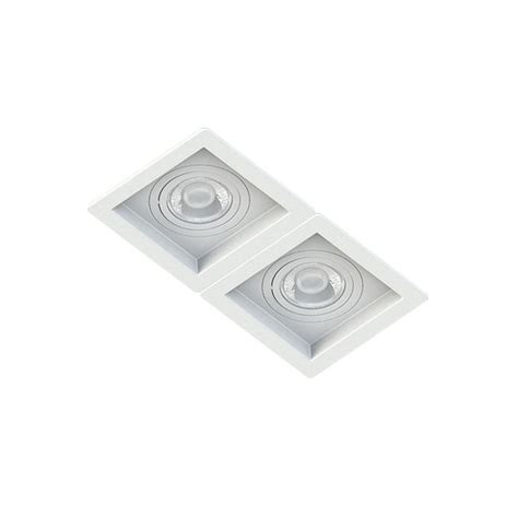 Spot Duplo Embutir Quadrado Recuado Branco Para Par E Leroy Merlin