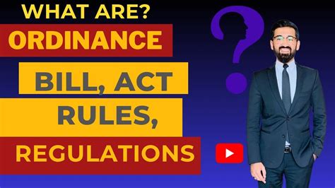 Difference Between Act Ordinance Bill Rules And Regulations