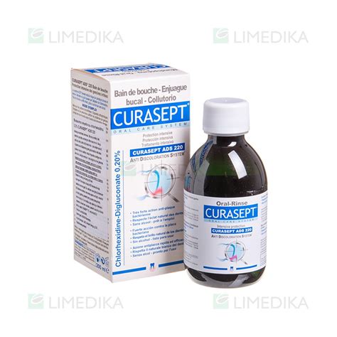 CURASEPT ADS 220 Burnos Skalavimo Skystis 200 Ml Limedika