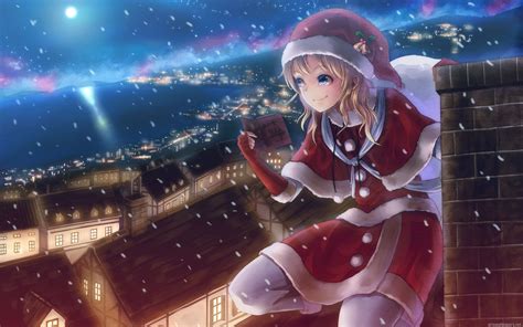 Cute Anime Girl Christmas Wallpapers Hd Free Download