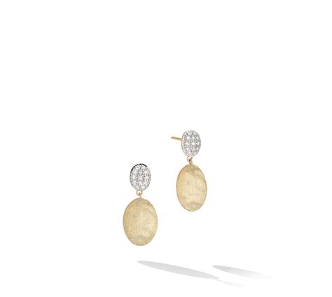 Marco Bicego Siviglia Collection 18k Yellow Gold And Diamond Drop Earrings