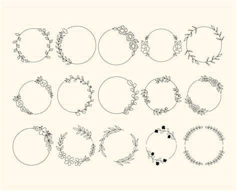 Couronne Svg Bundle Couronne Florale Svg Couronne De Mariage Etsy