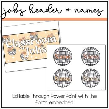 Disco Floral Classroom Decor Editable Classroom Jobs By Learning With Kiki