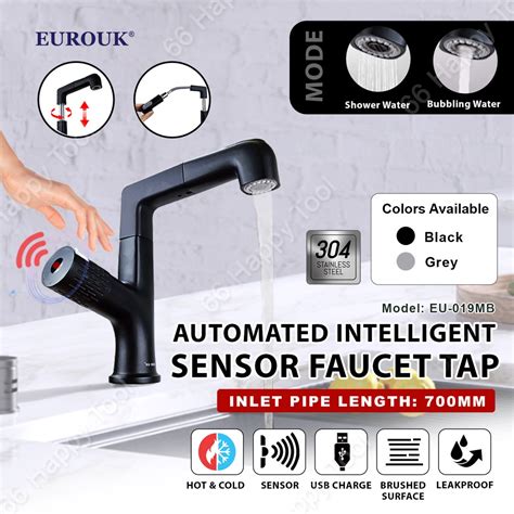 Automatic Intelligent Sensor Faucet SUS304 Bathroom Auto Off Basin Tap Touchless Hot Cold USB