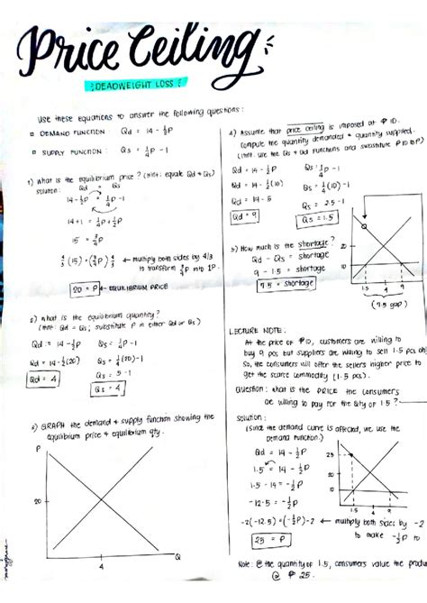 Document-12 - Economics - price ceiling and price floor - Price Ceiling DEADWEIGHT LOSS use ...