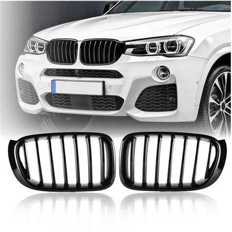 Neufu 2x Grill à Rein Noir Brillant Pour Bmw X3 F25 X4 F26 2014 2017