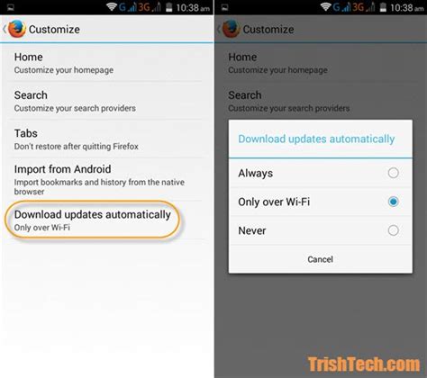 Configure Automatic Updates For Firefox In Android