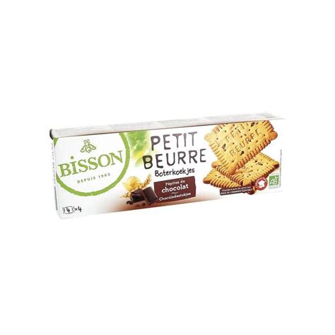 PETIT BEURRE PEPITES DE CHOCOLAT 150G BISSON Chez Etik Bio