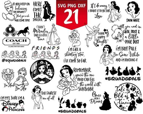 Disney Princess Quotes Svg Bundle UPP410 UPPLOP Graphics Resources