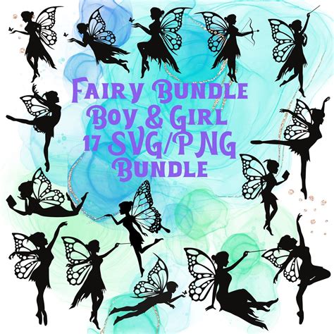 Fairy Silhouette Svg File Fairy Bundle Fairy Clipart Boy Etsy
