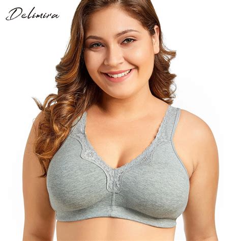 Buy Delimira Women S Lace Non Foam Comfort Cotton Wire Free Plus Size Bra From