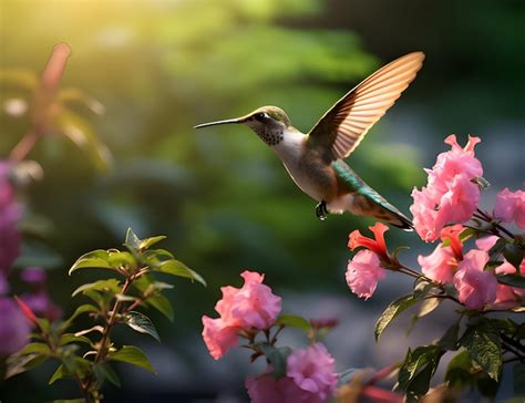 Premium Ai Image Photo Hummingbird Violet Sabrewing Flying Next To