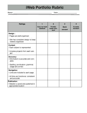 Fillable Online IWeb Portfolio Rubric BSPSDb Fax Email Print PdfFiller