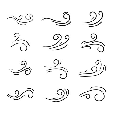 Doodle De R Faga De Viento Aislado En Un Vector Blanco Vector Premium