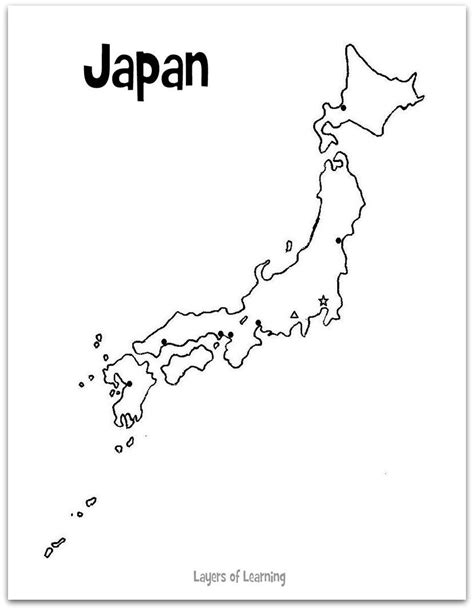 Printable Map of Japan | Japan for kids, Printable maps, Japan