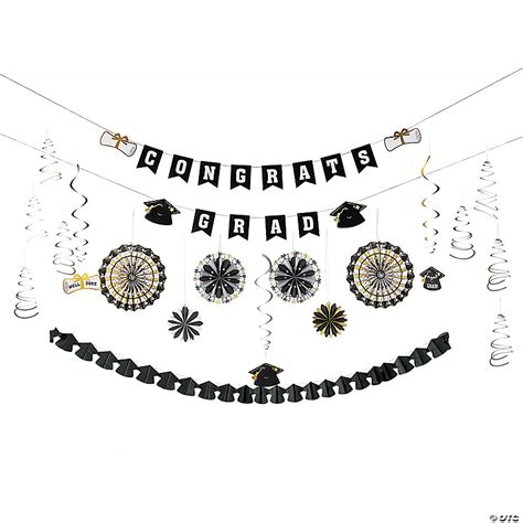 Silver Black And Gold Graduation Party Congrats Grad Decorating Kit 24