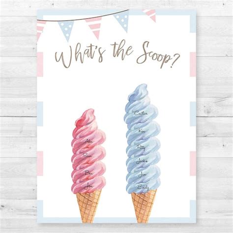 Ice Cream Gender Reveal Whats The Scoop Game Boy Or Etsy