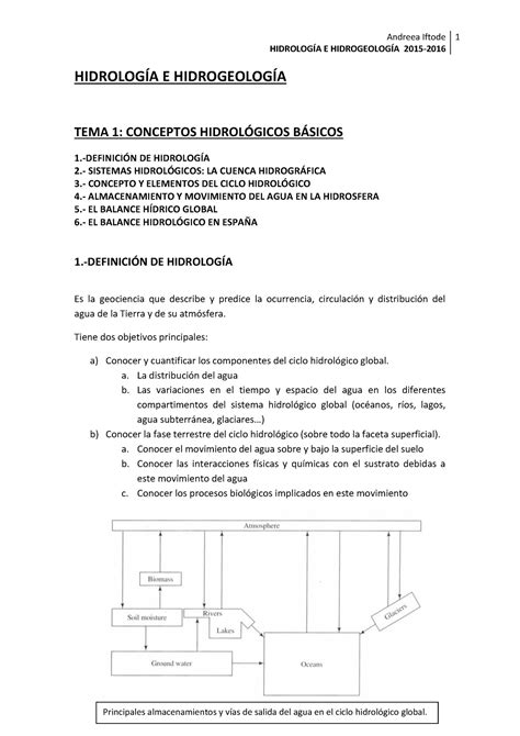 Parte de Hidrogeología HIDROLOGÍA E HIDROGEOLOGÍA 2015 HIDROLOGÍA E