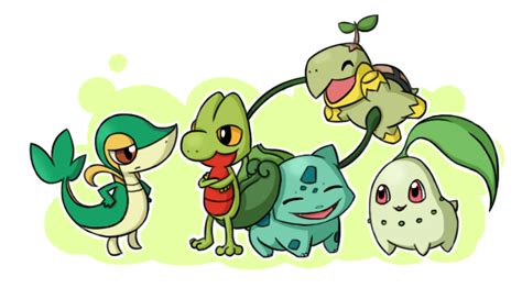 Pokemon Grass Starters By Chibitigre On Deviantart